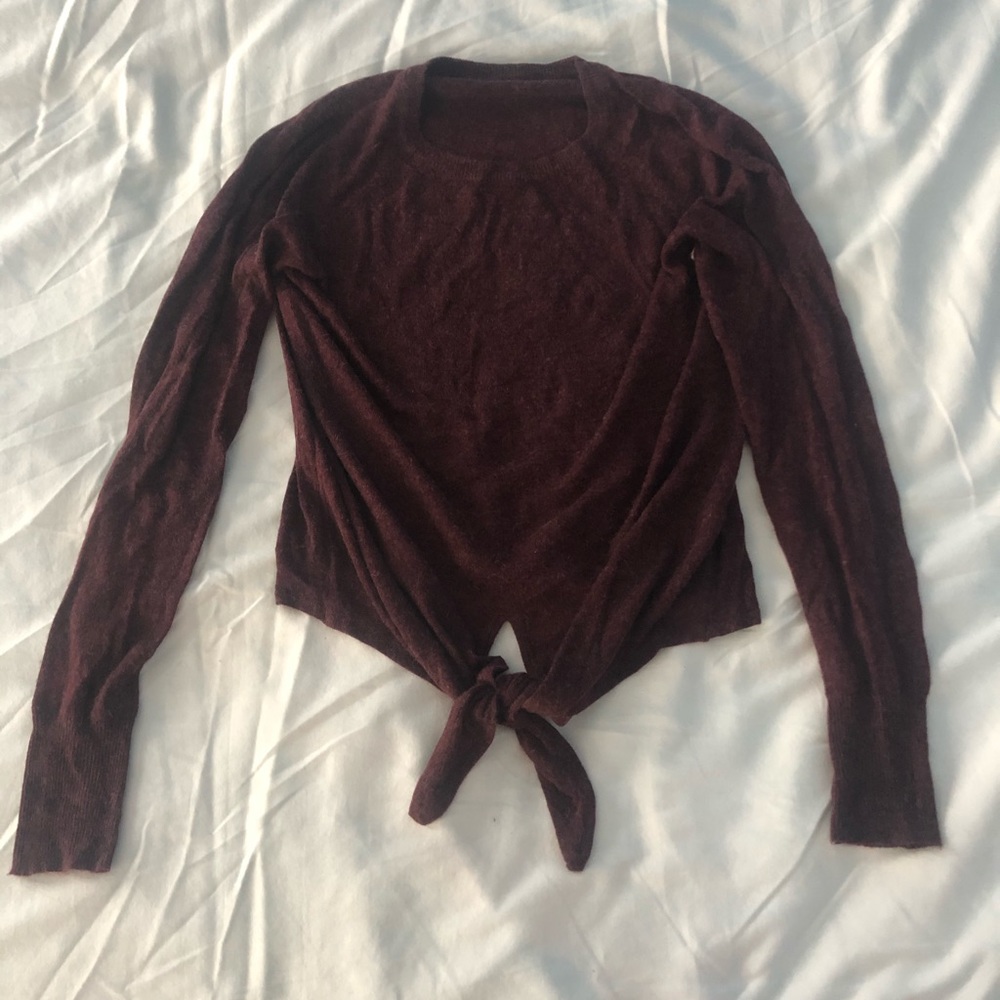 PacSun tie front maroon long sleeve